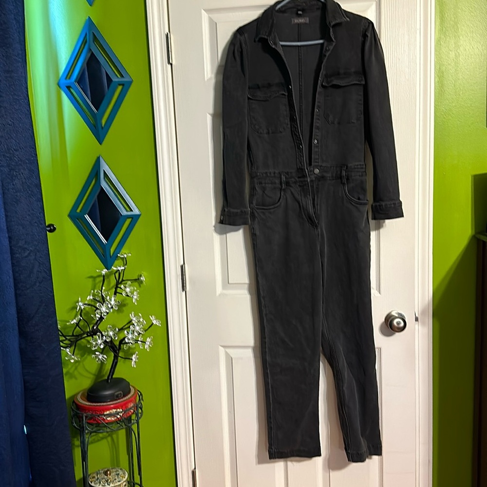 Vintage DL1961 Freja Black Denim Jumpsuit.